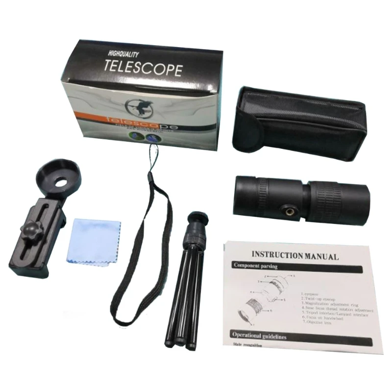 

High 4K 10-300X30mm Portable HighPower Monocular with Tripods & Phone Holder for Bird Dropship