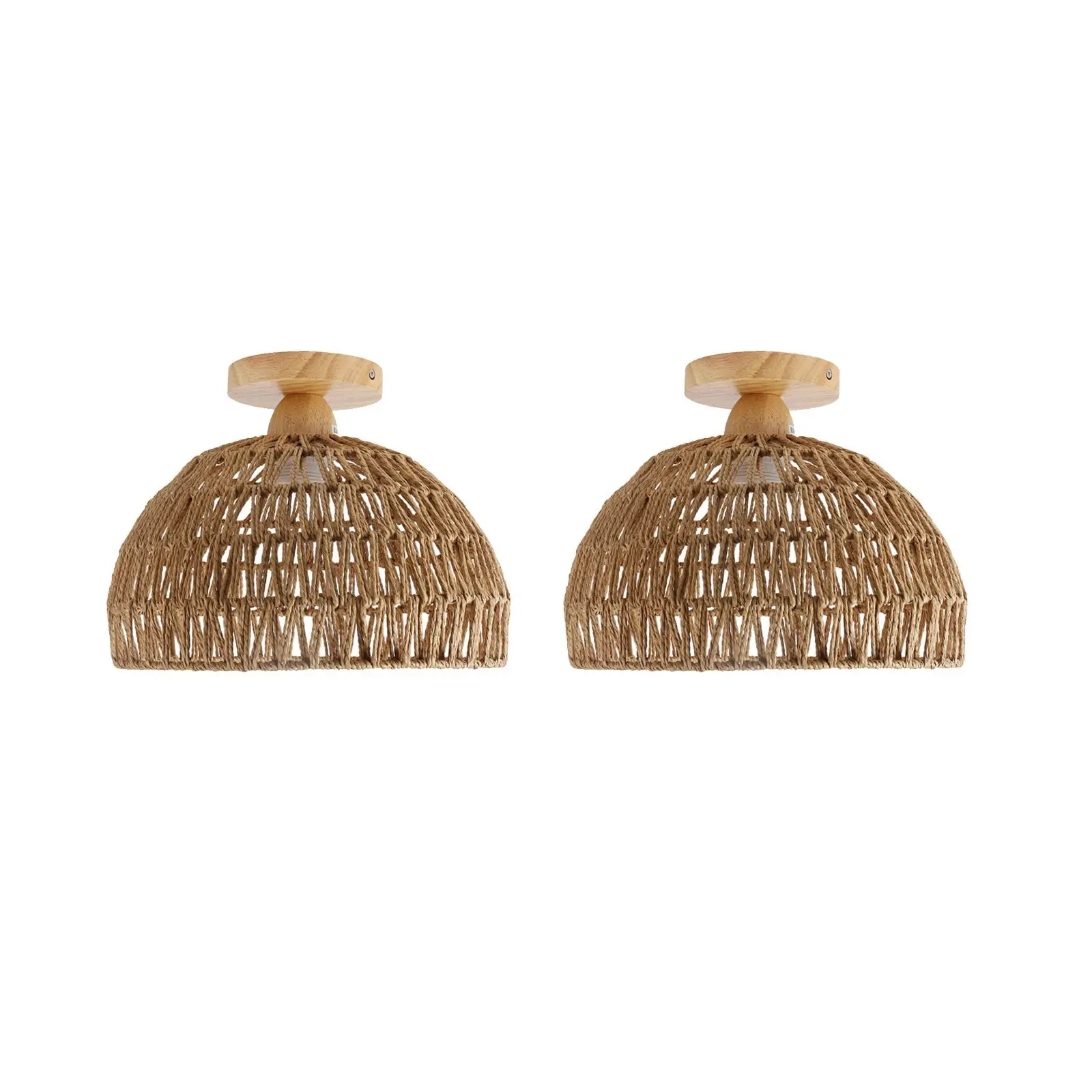 

Boho (Bulb Not Included) Hallway Ceiling Light Fixtures Hand Woven Decor