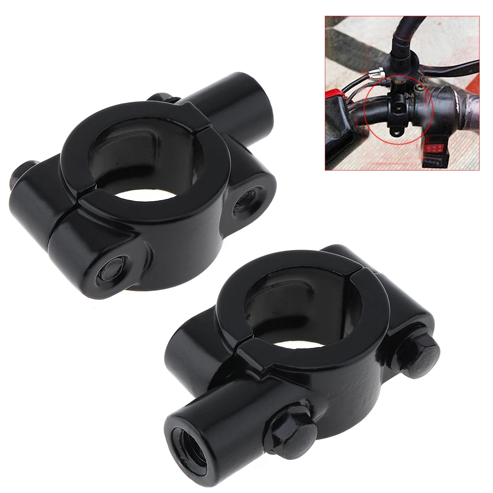 2pcs 8mm Universal Motorcycle Mirror Mount Clamp Rear View Mirror Holder Adapter Aluminum Alloy for Motorcycle Motorbikes