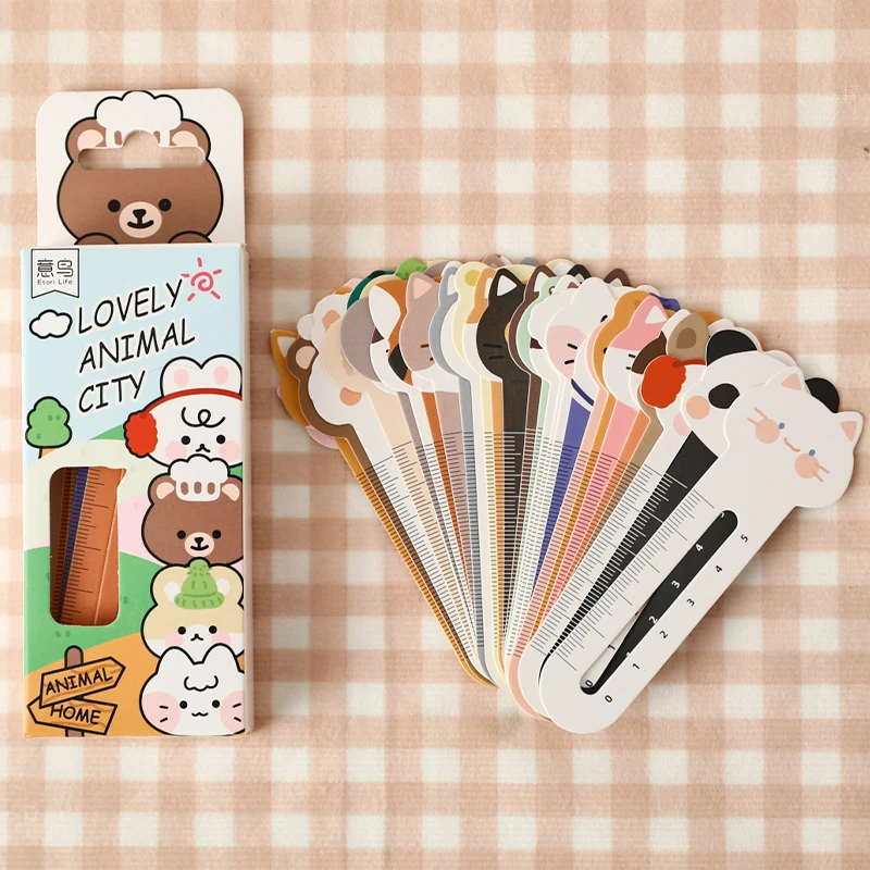 

Assorted Kawaii Animal Bookmark And Ruler Scrapbooking Sketchbook Planner Cute Paper Tag Book Accessories For School Supplies