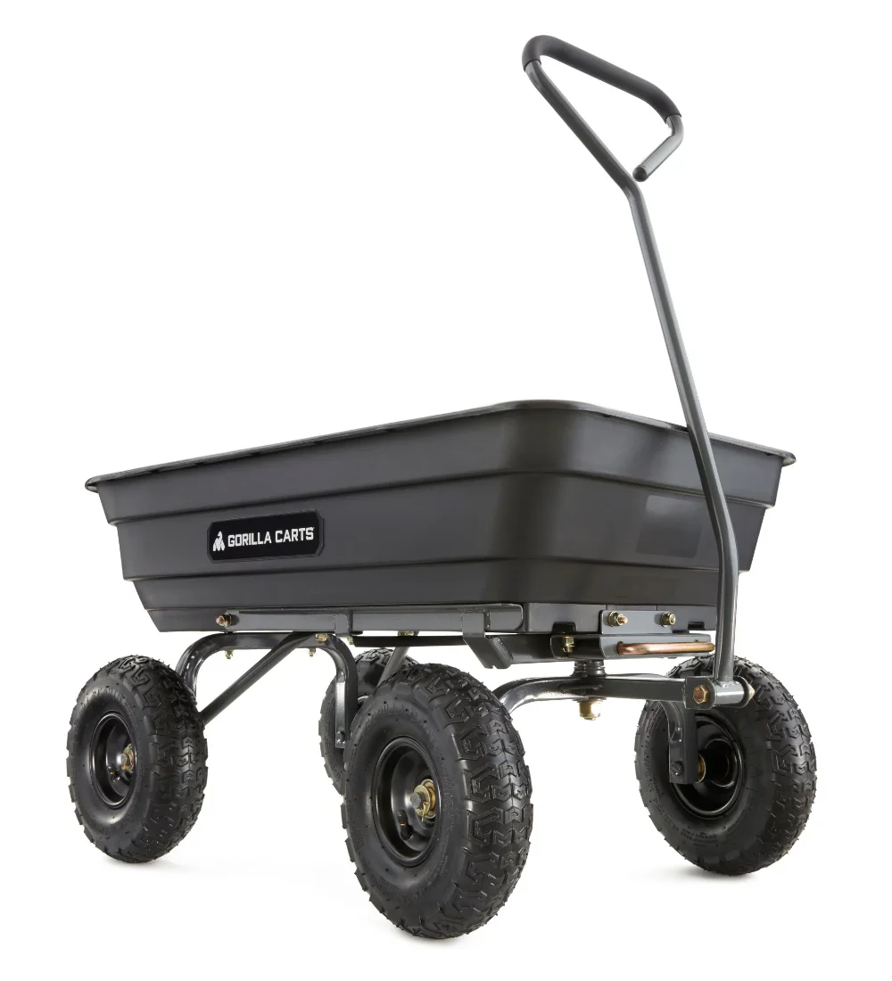 Carts GOR4PS 600-lb. Poly Garden Dump Cart with 10" Tires