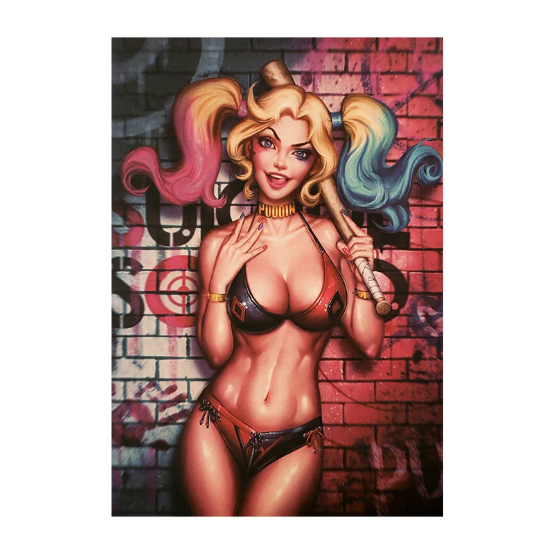 

European and American sexy girl retro kraft paper poster bedroom bar decoration wallpaper cafe decoration painting