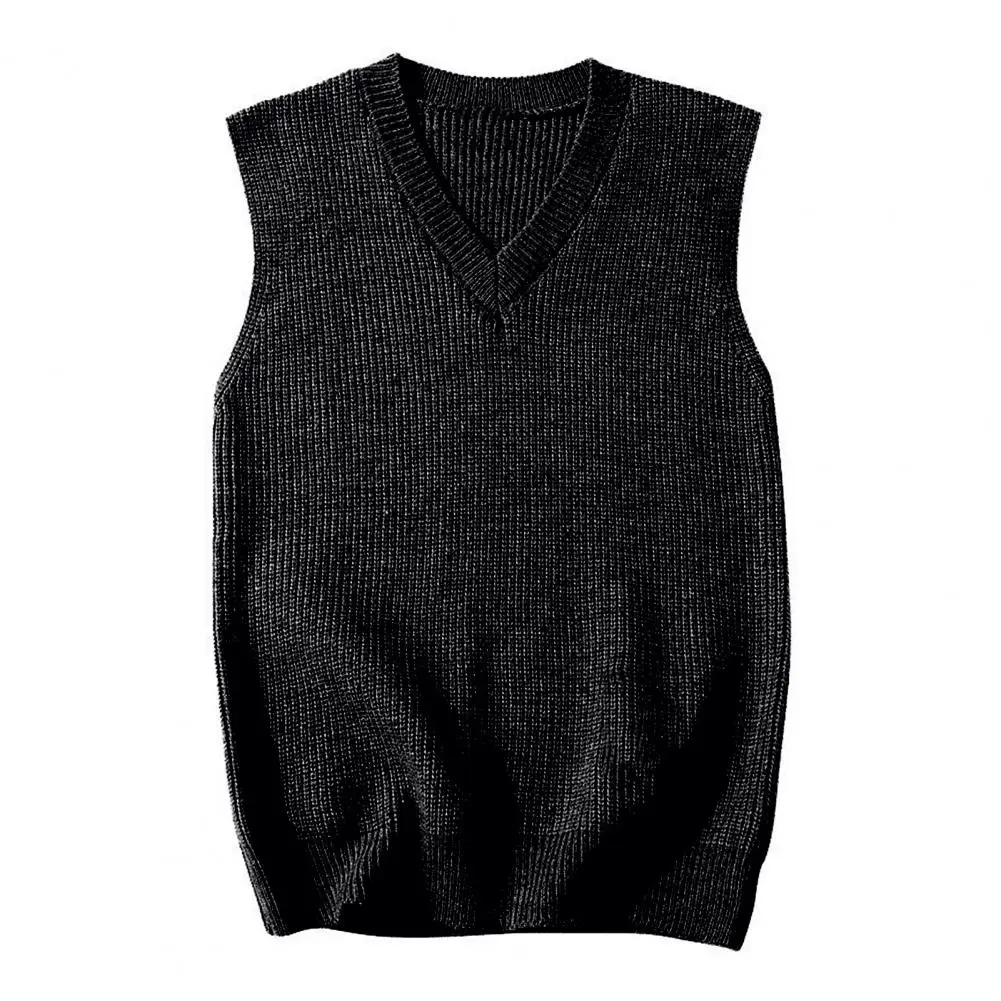 Мужской трикотажный свитер без рукавов с V-образным вырезом