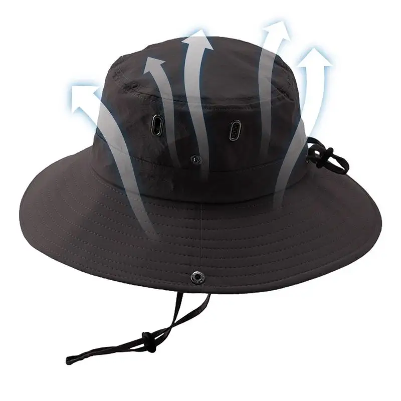 

Fishing Hat Spf Drawstring Safari Sun Hat For Women Men Mens Bucket Hats Quick-Drying Windproof For Hiking Outdoor Fishing Beach