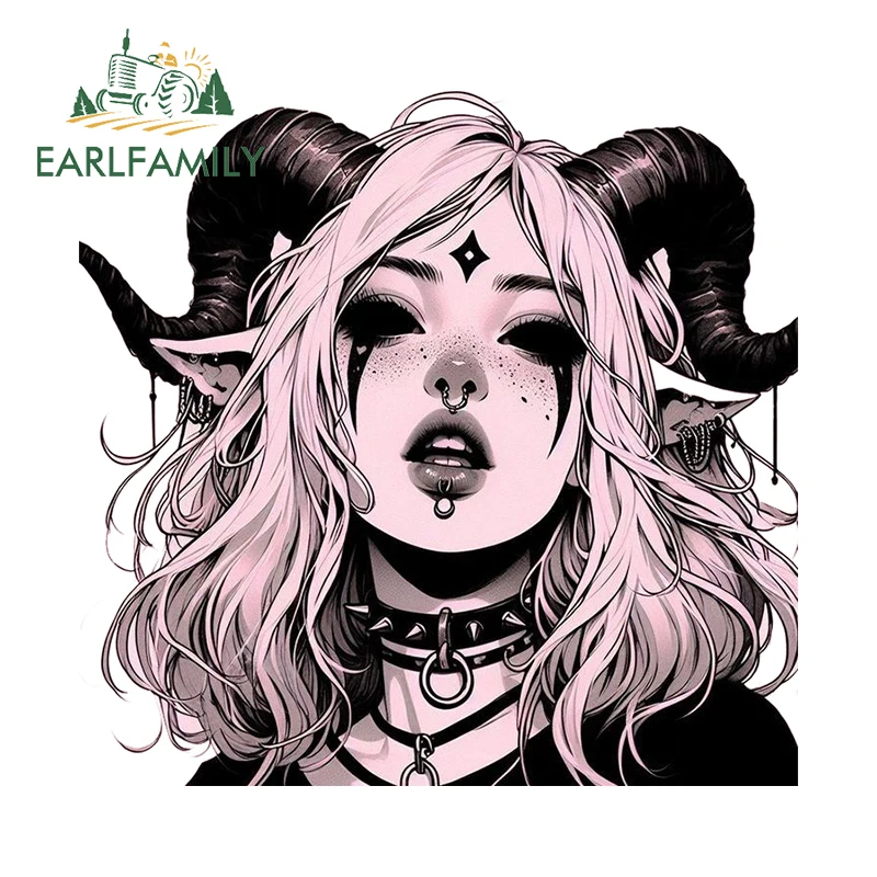 

EARLFAMILY 13 см X 12,6 см для черной девушки, ярлык для автомобиля, бампер, фургон, декор для ноутбука