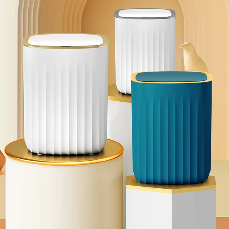 

12/15L Trash Can Sensor Automatic Household Trash Bin Bathroom Storage Bucket Toilet Waterproof Narrow Trash Bin Kitchen Garbage