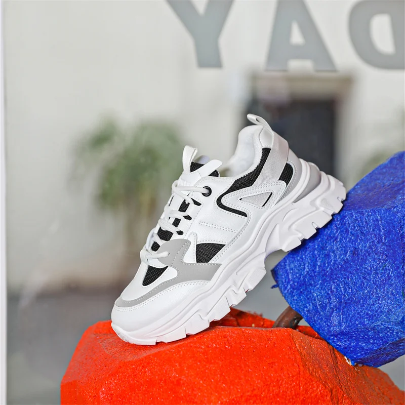 

2022 New Jogging Shoes Women Breathable Comfortable Running Sneakers Height Increasing Sport Shoes Thick Sole Old Dad Sneakers