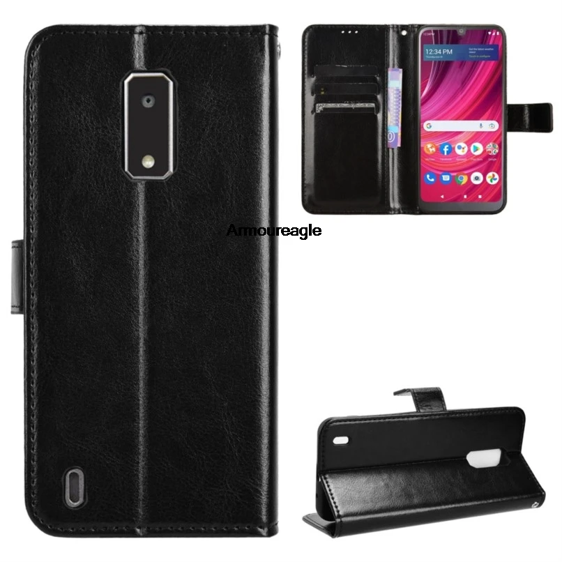 Черный Защитный чехол для BLU View 4 Чехол B135DL Роскошный кожаный флип-кошелек 2 2023