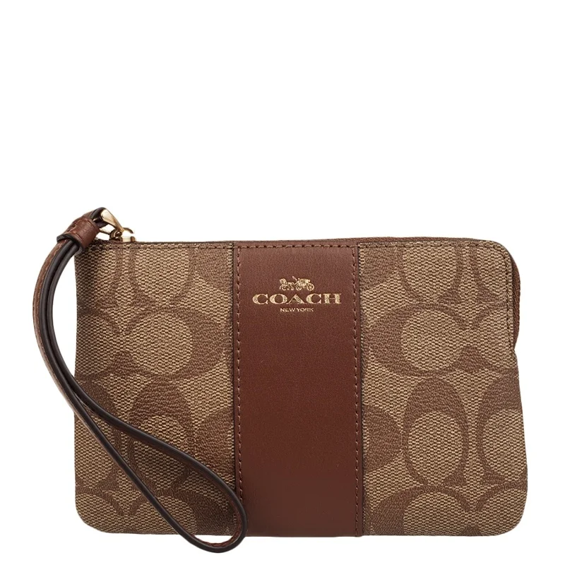 Мини женская сумка-клатч из ПВХ и кожи COACH Aolai F58035