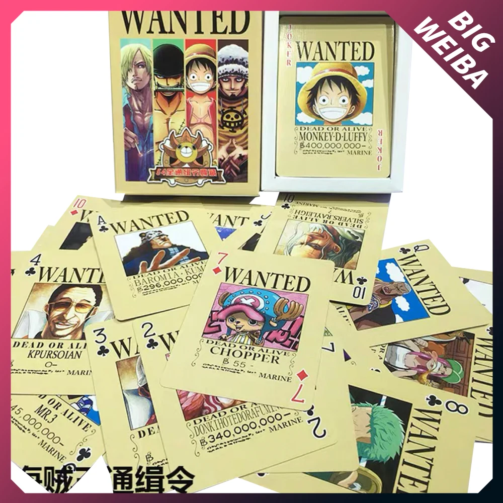 

New Bandai One Piece Luffy Zoro Tony Anime Cartoon Adult Playing Cards Game Poker Cards Board Games Cards Poker Cards Toy Gift