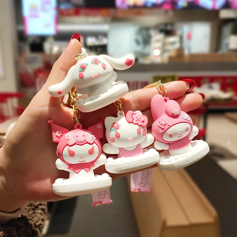 

Kawaii Sakura Sanrio Cinnamoroll My Melody брелок с милым мультяшным рисунком Hello Kitty Брелки Рюкзак Подвеска украшения ювелирные изделия