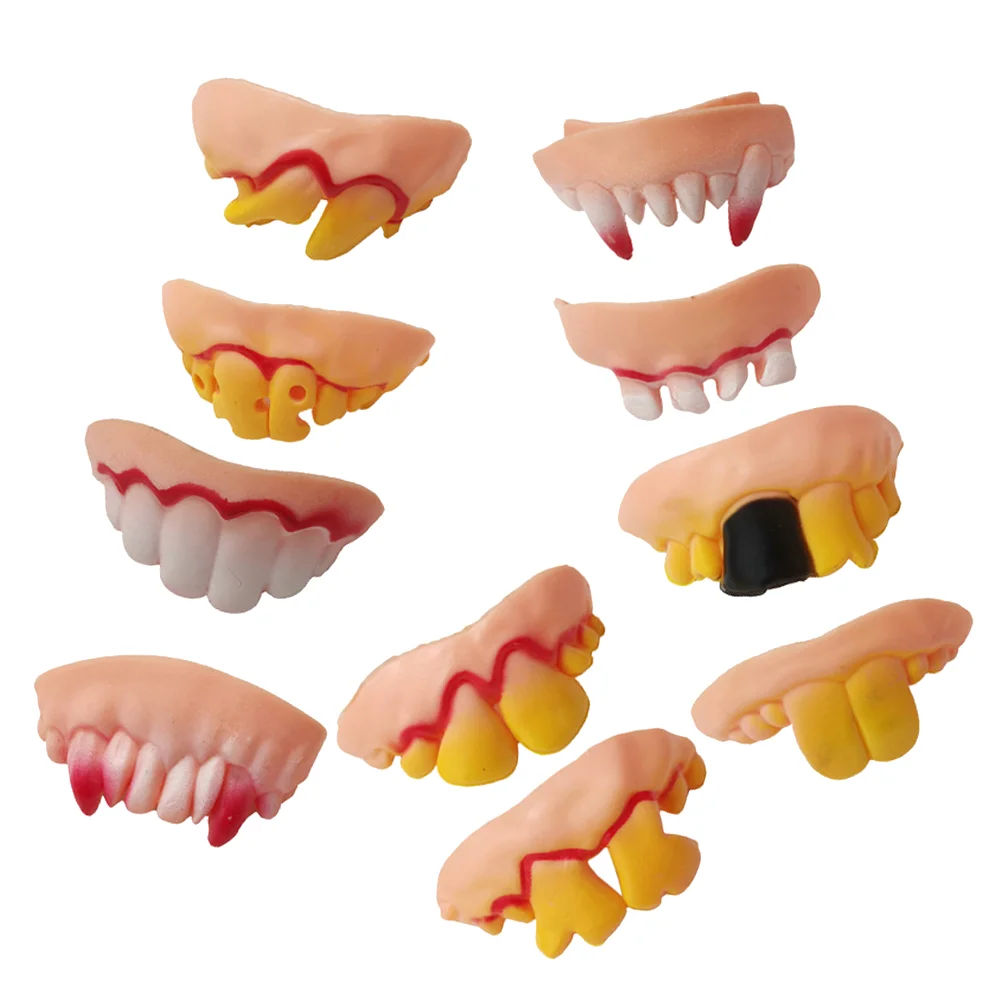 

10pcs Artificial False Prop Denture for Costume Party Funny Wacky