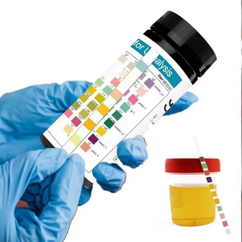 

100 Strips URS-9 Urinalysis Reagent Strips Urine Test Strip Leukocytes Urobilinogen Protein PH 9 Parameters Analysis