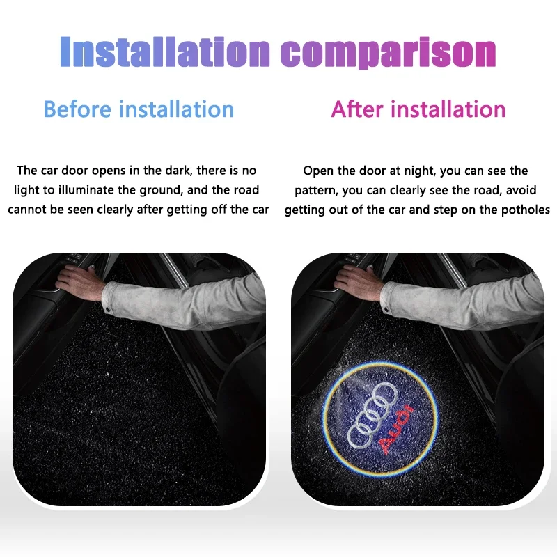 Универсальные автомобильные светодиодные фонари с логотипом беспроводной