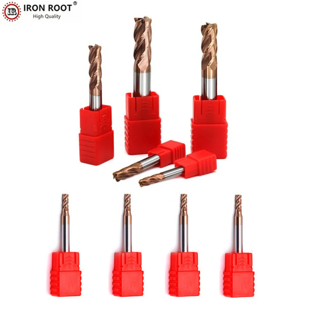

High Quality IRON ROOT Tungsten Steel Cutter,HRC58,4 Flutes,3mm -8mm, Carbide End Mill,CNC Milling Cutter, Ball Nose End Mill