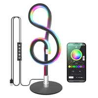 rgb led musical note night light ambient light dimmable app remote controled table wall lamp coloful lamp for home room decora