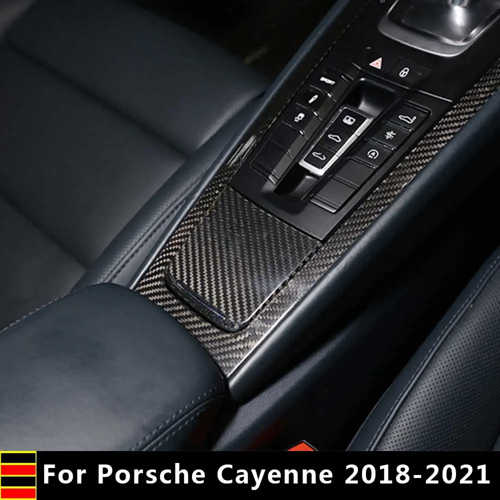 

Real Carbon Fiber Car Central Control Storage Box Cover Panel Trim Frame For Porsche 718 911 2012-2019 Car Styling Accessories