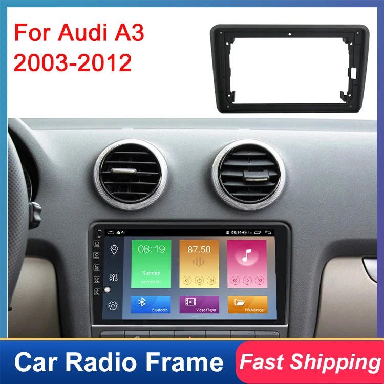 

For Audi A3 2003-2012 Car Radio GPS Multimedia Player 2 din DVD Fascia Panel Frame Adaptor Fitting Kit car frame with canbus