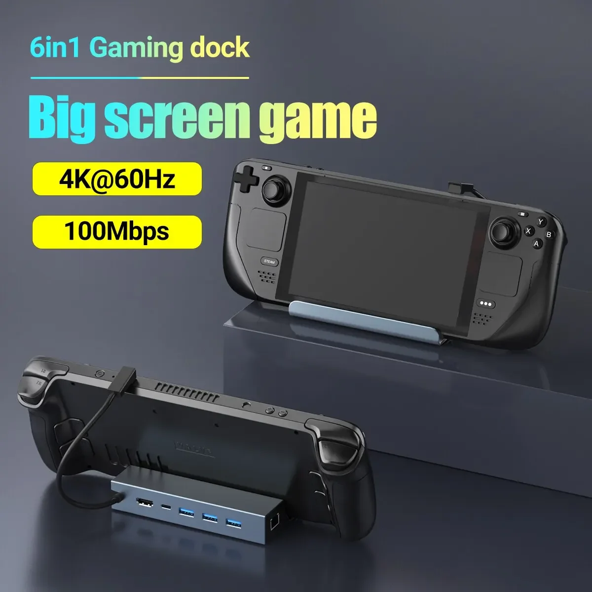 

Док-станция 4K HD Type C с интерфейсом HDMI, PD ,RJ45 ,USB2.0 для Nintendo Switch/OLED-палубы Macbook Samsung и т. д.