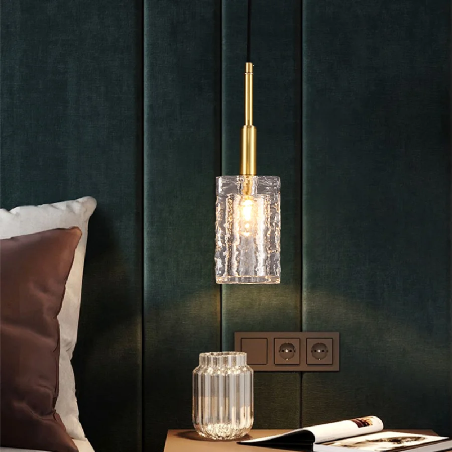 

Modern Crystal Hanging Lamp Gold Creative Bedside Mini Pendant Lamp Indoor LED Decor Light For Living Room Dining Table Bar Cafe