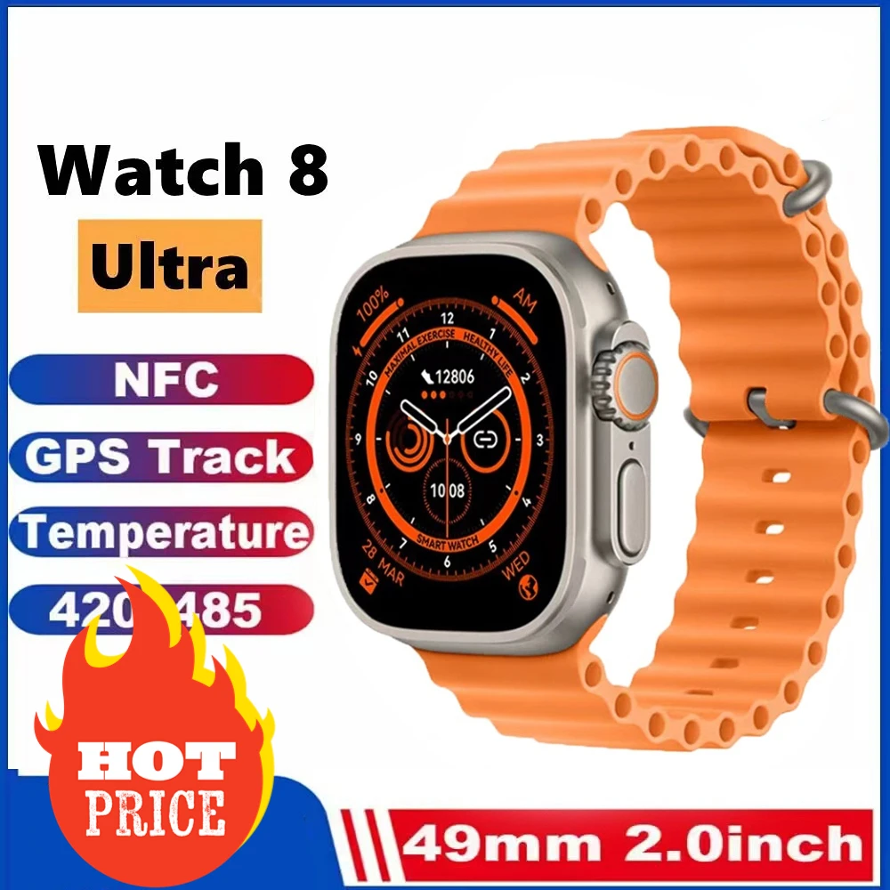 

NEW Smart Watch Ultra Series 8 NFC Smartwatch Wireless Charging Bluetooth Call Men Women Fitness Bracelet HD Screen for Apple