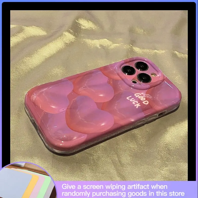 

Фиолетовый воздушный шар в форме сердца, подходит для IPhone14 13Promax 12Promax 12pro 11, модный силиконовый противоударный телефон