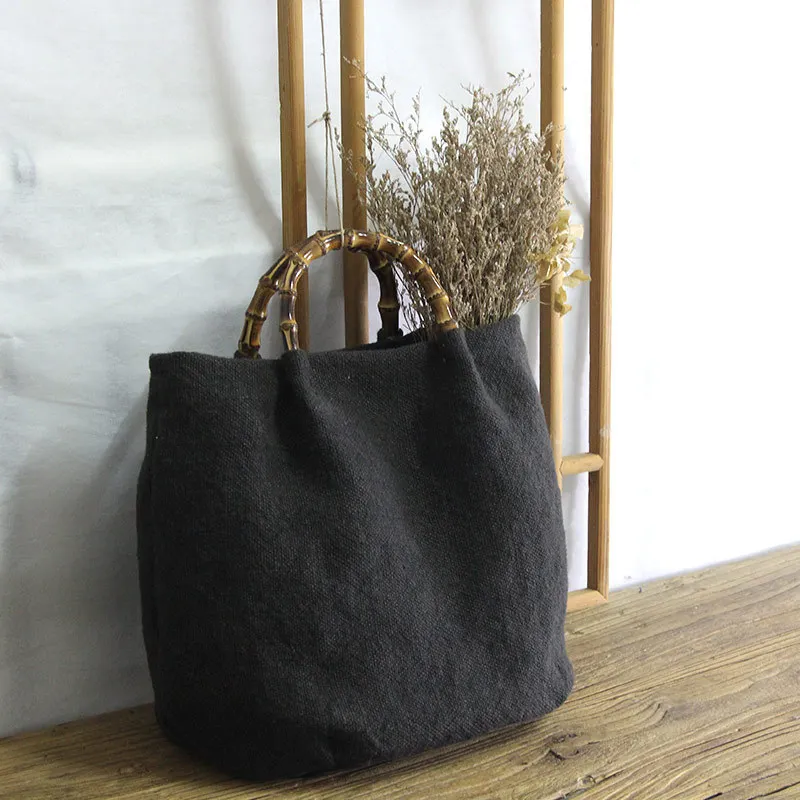 

Women Cotton Linen Shoulder Bag Vintage Simple Bag Cotton And Linen Casual Shopping Bag Large Capacity Tote Bag Purses Handbag