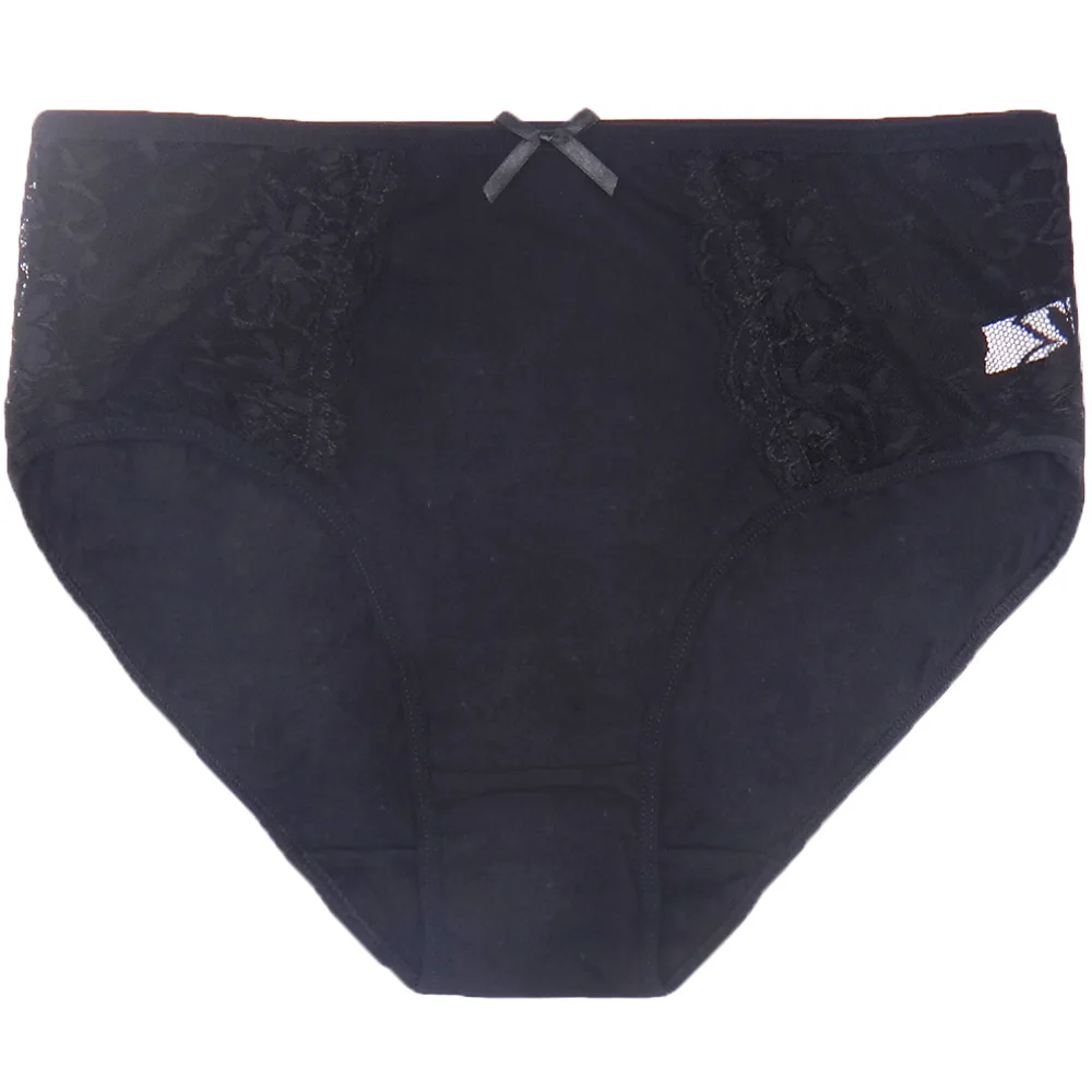 Women Lace Edge Cotton Plus Size Big Ladie Panties Briefs for Women,6PCS Pack Underwear  2XL 3XL 4XL