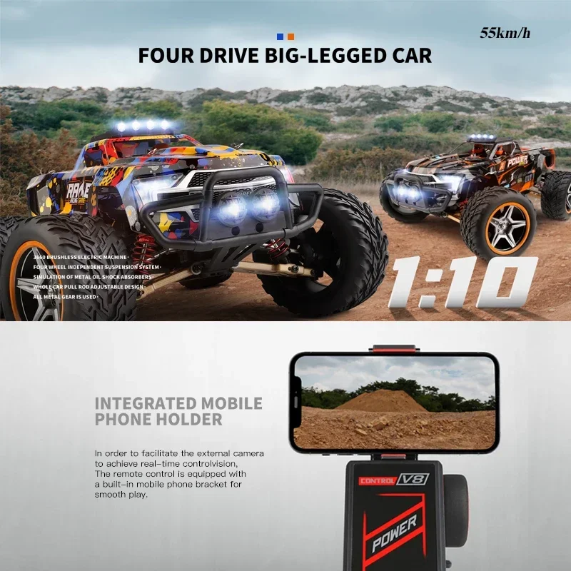 WLtoys 104016 104019 1/10 4x4 Тележка с дистанционным управлением 4WD 55 км/ч Внедорожный дрифт