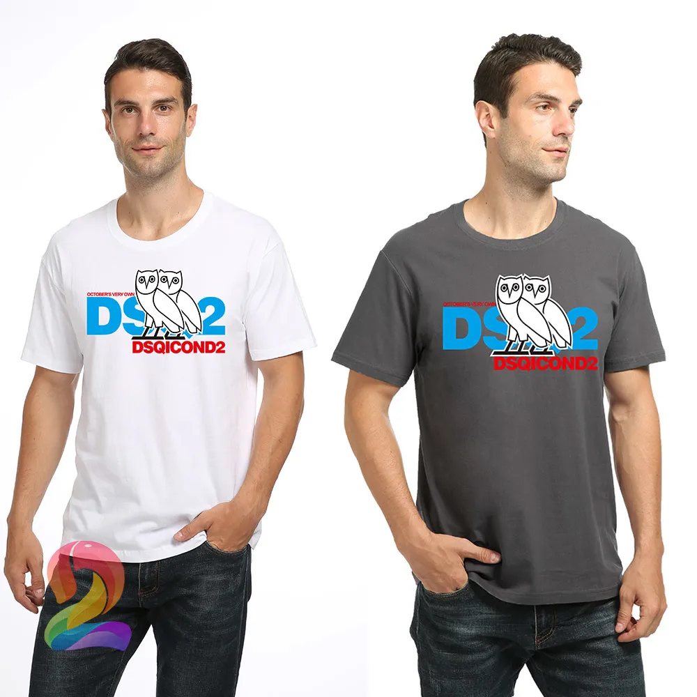 

Fashion Plus Size Men's T-shirts Cotton Owl Print Tee Shirt Multicolor Couple Casual DSQ2 Oversized Tshirt