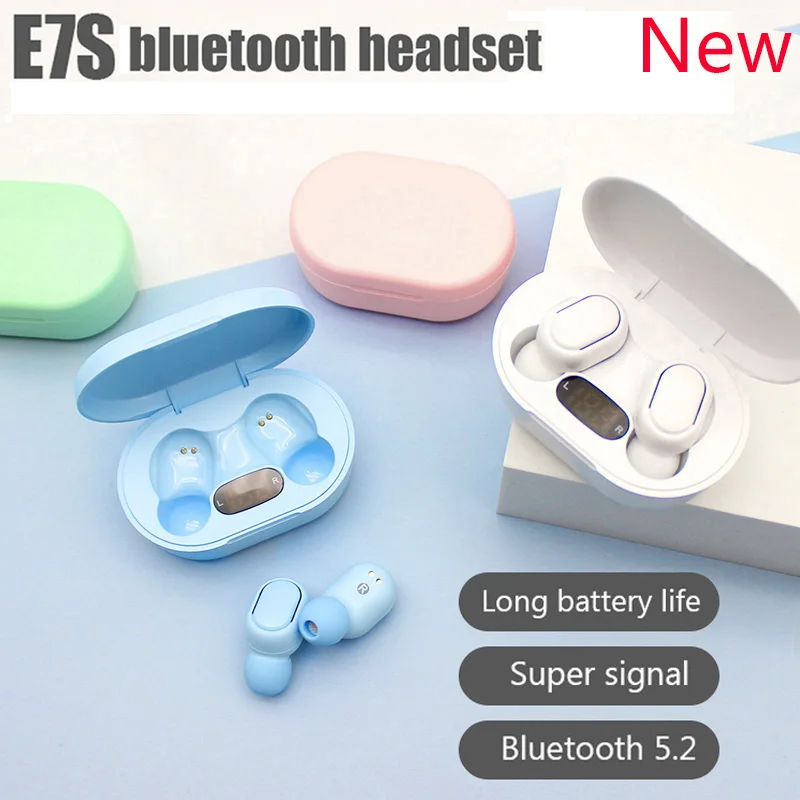 

2023 New E7S TWS Bluetooth Earphone Wireless headphone Air Fone Stereo noise cancelling Earplugs Music earbuds PK E6s A7s Y50 F9