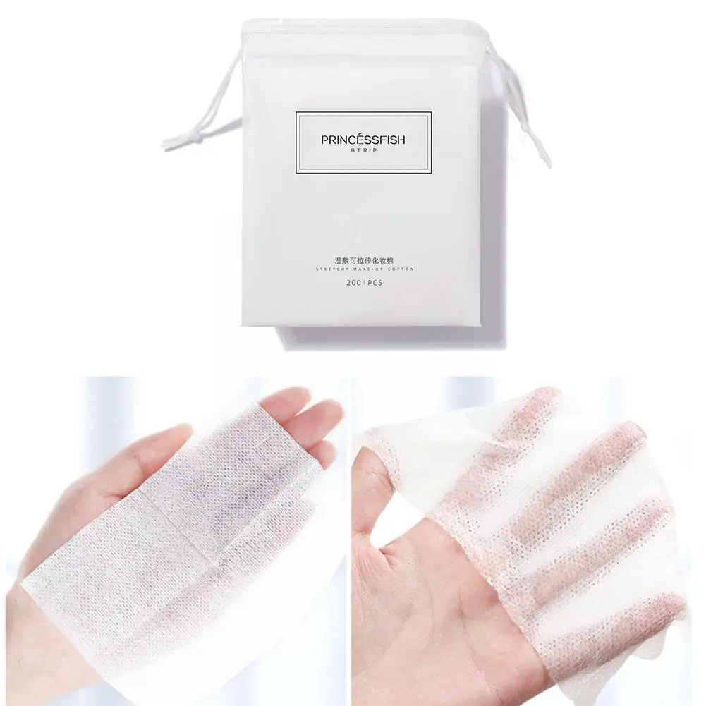 200 Pieces Makeup Cotton Pad Disposable Skin Stretchable Toner Skincare Wipes Tools Towel Compress Remover Cleaning Wet M8m6