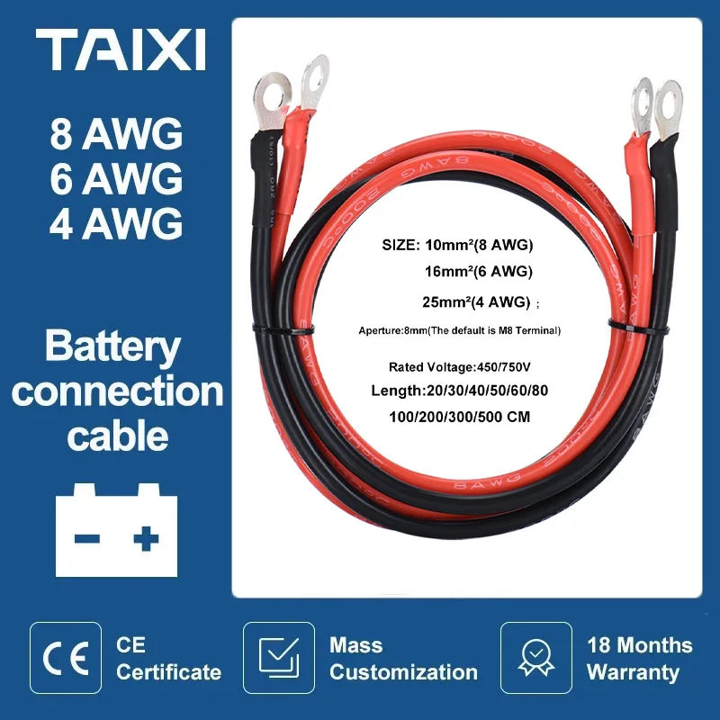 

Батарея соединительный кабель/провод 8/6/4 AWG с наконечник высокий ток автомобильный инвертор проводное соединение между Батарея инвертор и ...