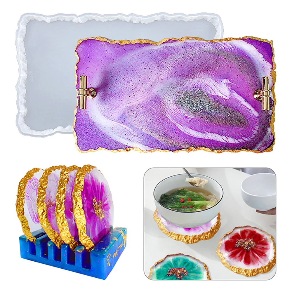 

Crystal Cluster Cup Cushion Dropping Mold DIY Square Coaster Epoxy Resin Silicone Mold Holder For Craft Making Tools Cup Mats