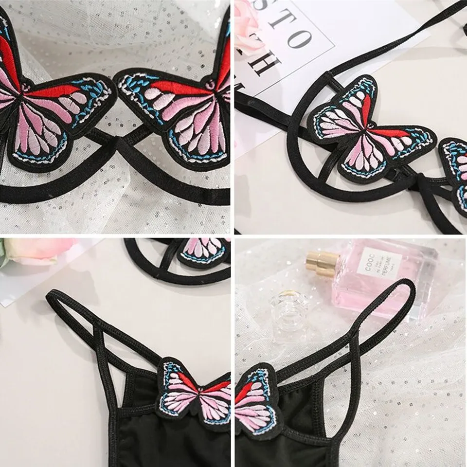 Сексуальный бюстгальтер с вырезами и вечерние комплекты женское нижнее белье