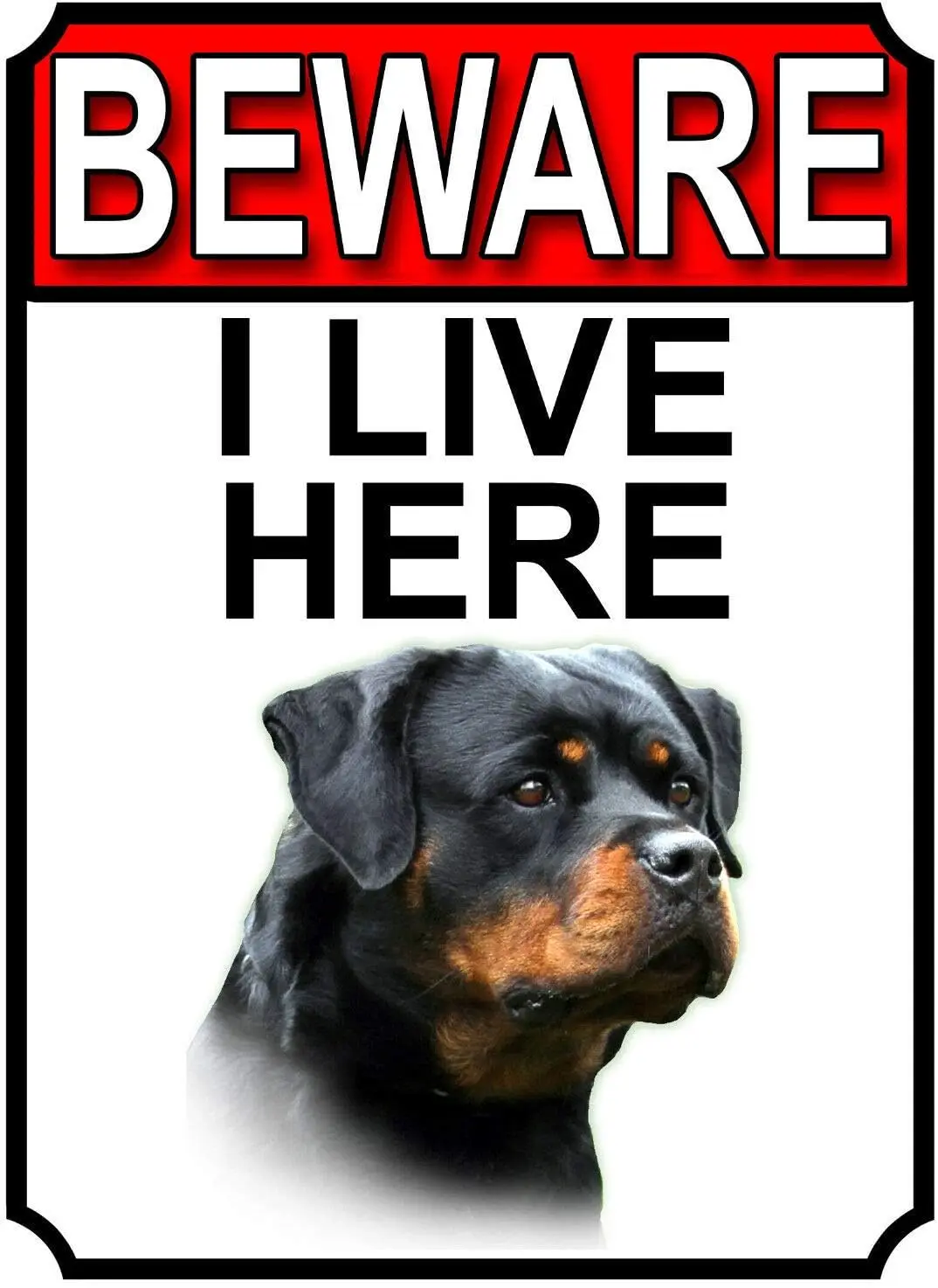 Rottweler Breed Gte Sgns Bewre Lve Here Metl Tn 12 x 8 дюймов Grden Yrd Fence