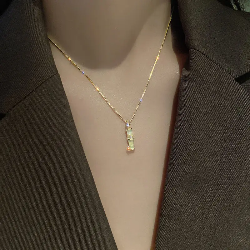 

Cute Bamboo Pendants Necklace for Women Party Statement Necklace