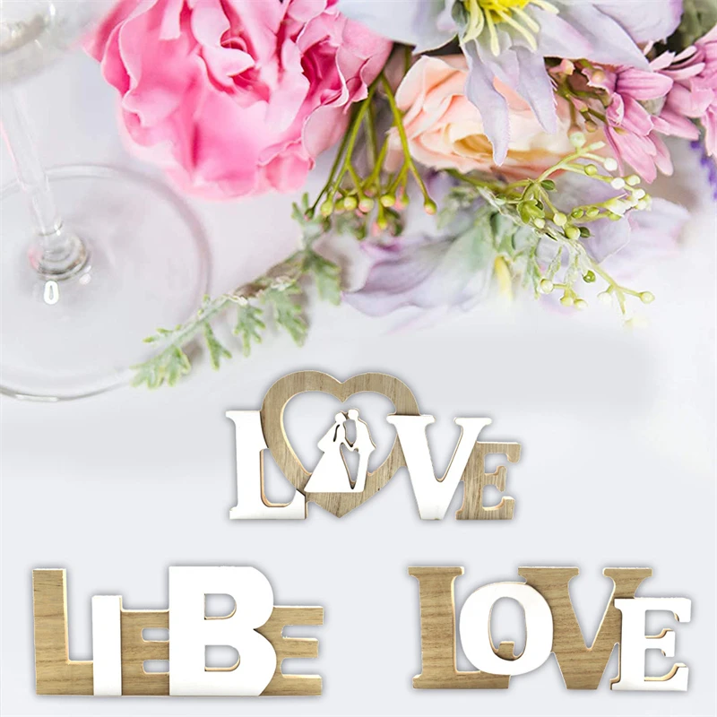 Wedding Decorations Wooden Letter LOVE Mr & Mrs Decor Props Married Wedding Events Party DIY Decoration Supplies Wedding Sign