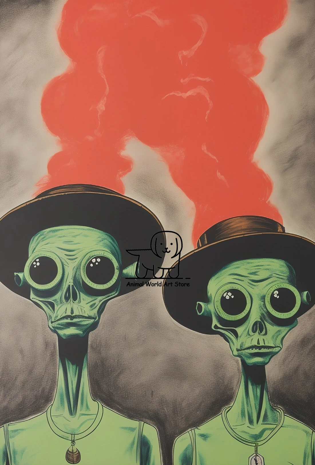 Винтажные постеры с инопланетным вторжением на холсте