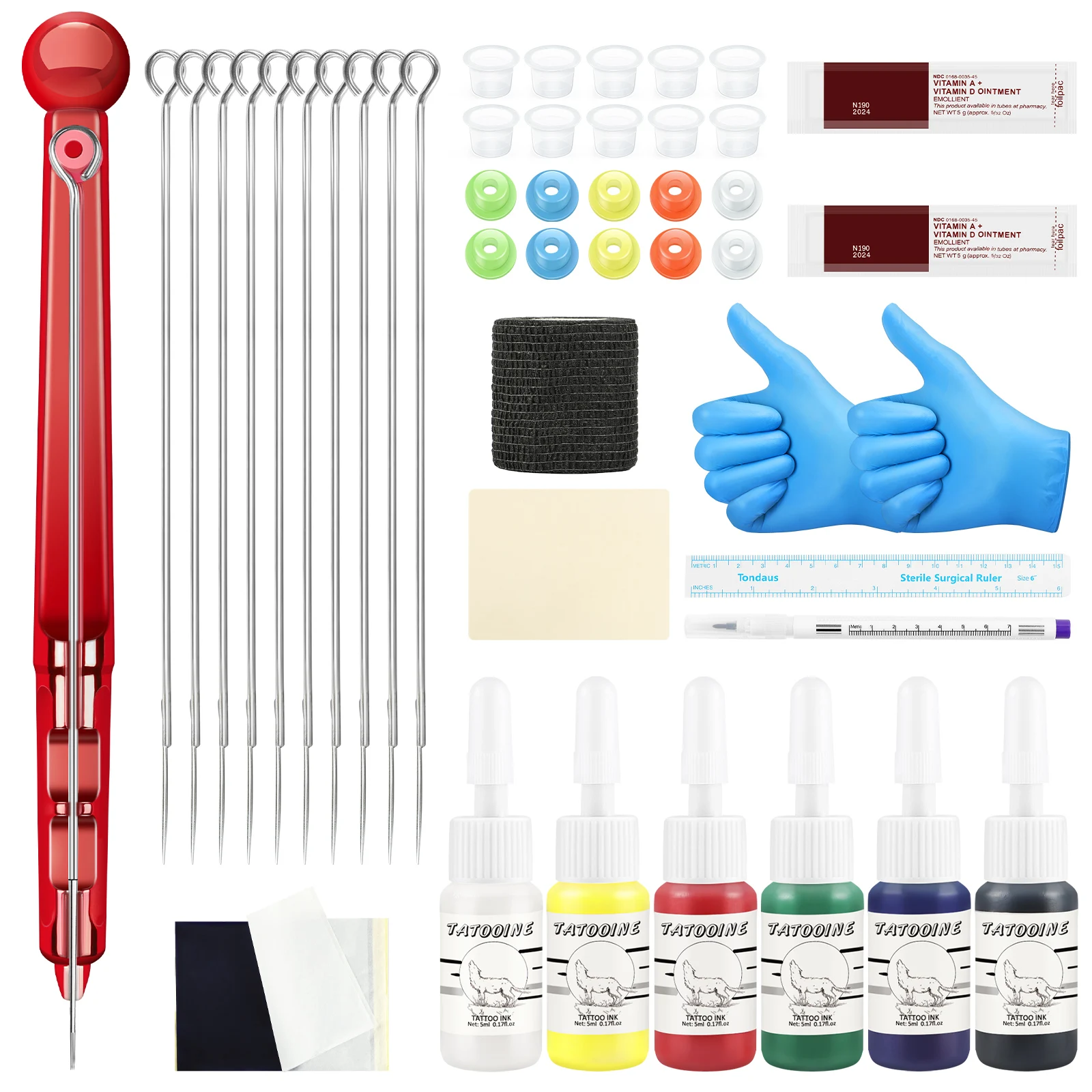 

Tattoo Kit DIY with Tattoo Supply Ink Tattoo Needles Set for Body Art