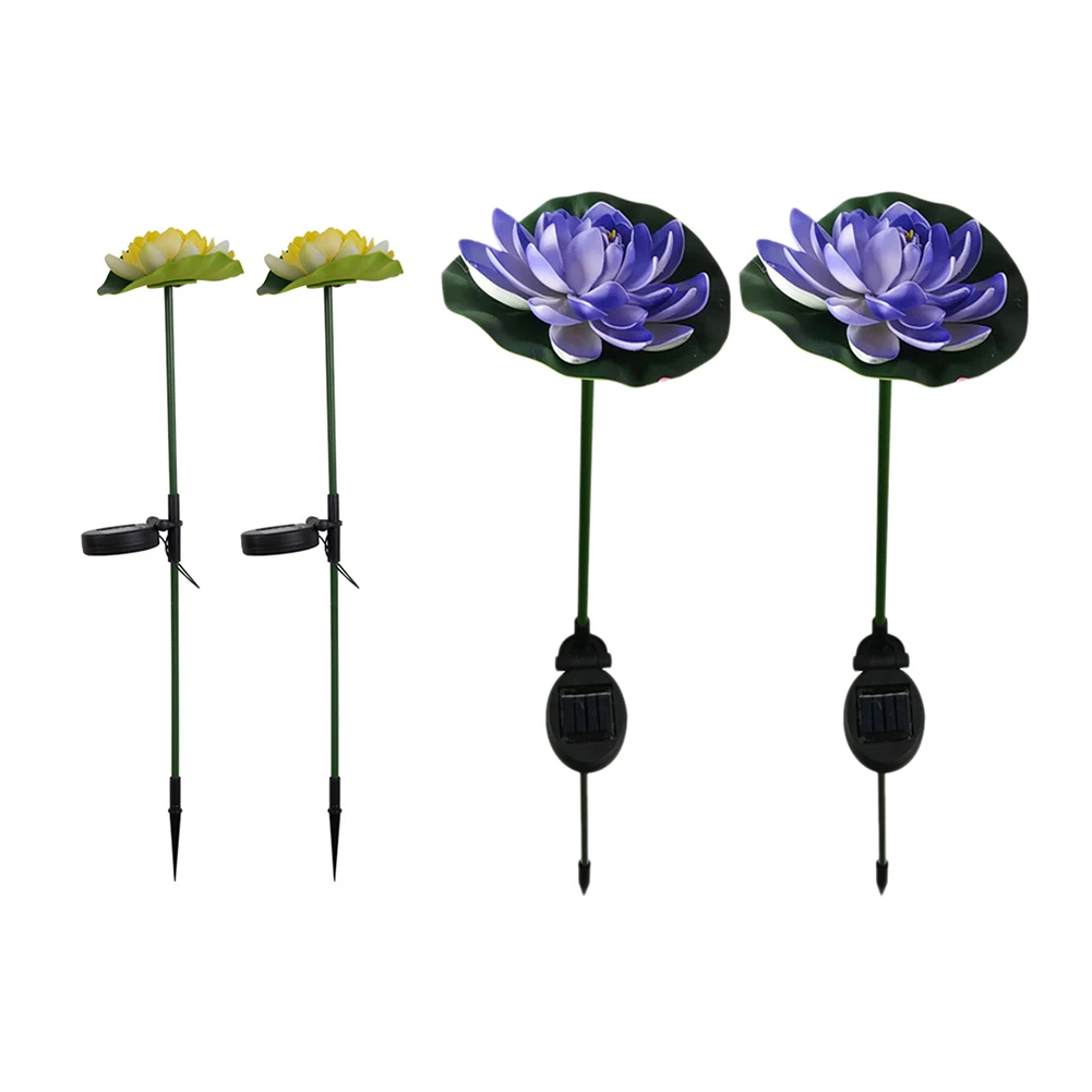 

LED Solar Light Outdoor Decorative Lawn Stake Lotus Flower Light Garden Decor Lighting LED Ground Garden Decorative