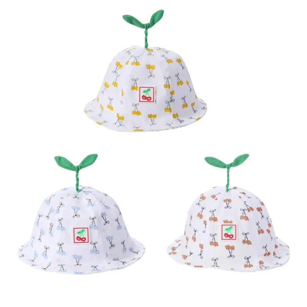 

Cute Cartoon Outdoor Caps Flexible Pure Cotton Sun Hat Basin Cap Infant Sun Hat for Girls 100% Korean Innovative Design