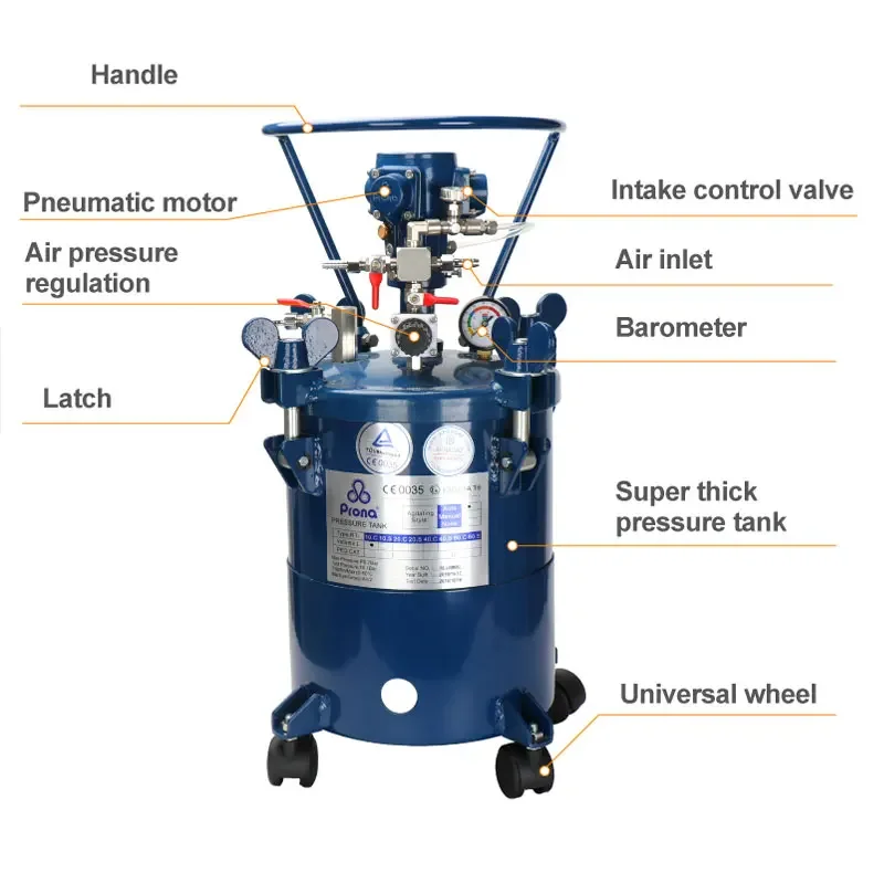 Prona 5 10 20 40 60 литров автоматическая воздушная мешалка резервуар для краски сосуд