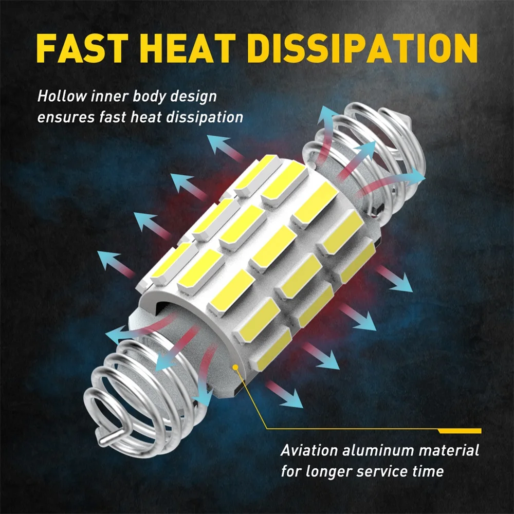 Фото AUXITO 6 шт. светодиодные лампы Festoon C10W C5W 36 мм 31 мм 41 мм Canbus 6500K белые 4014SMD для салона автомобиля: двери, потолок, карта, багажник, лампа для чтения №5
