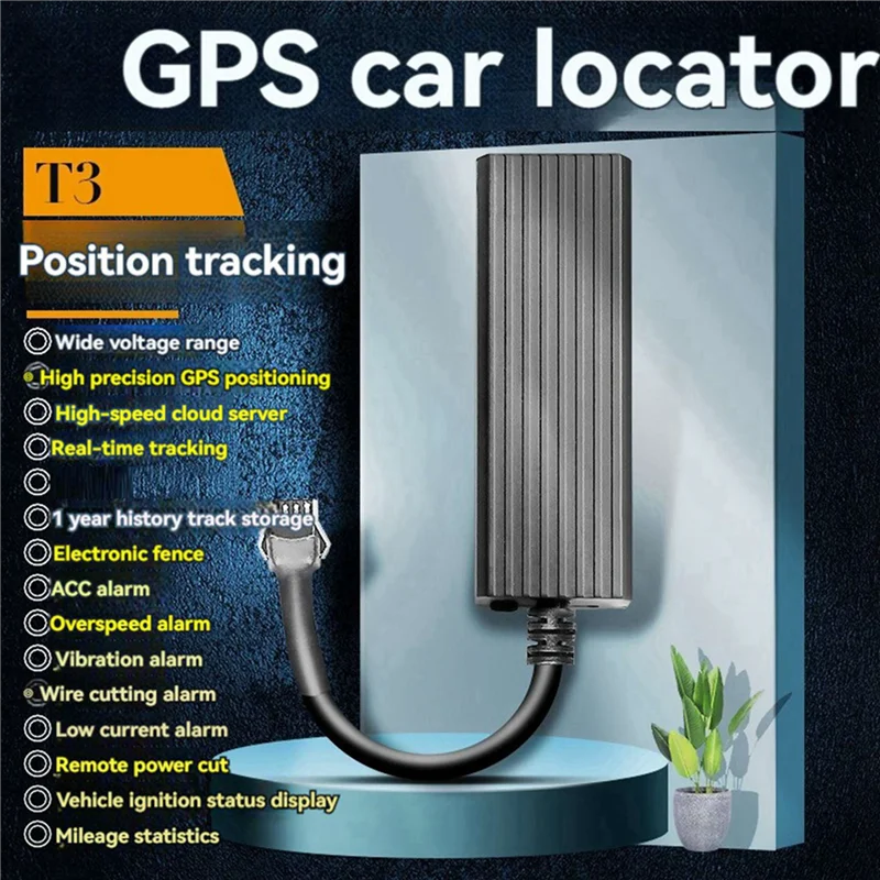 Фото 【Улюбимый покупатель】T3 Автомобильный GPS-трекер, 9-100 В, широкое напряжение, встроенная антенна, система вибрационной сигнализации, противоугонный GPS-трекер в реальном времени №1