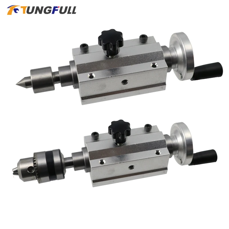 Drilling Tailstock Live Center Silver Metal Rotating Lathe Tailstock Center Lathe Thimble Drilling Tailstock B12 Rotating Center