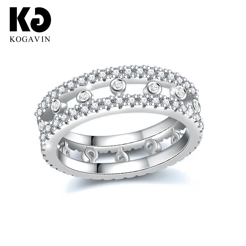 

KOGAVIN Female Rings anillos Crystal Wedding Fashion Accessories anillos mujer Ring Engagement 3A Cubic Zirconia Gift Party Ring