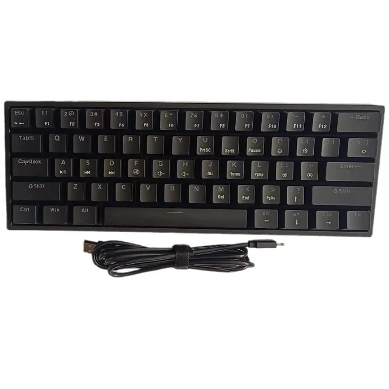 Игровая клавиатура K101 черная Проводная Usb с 61 клавишами механическая ощущением