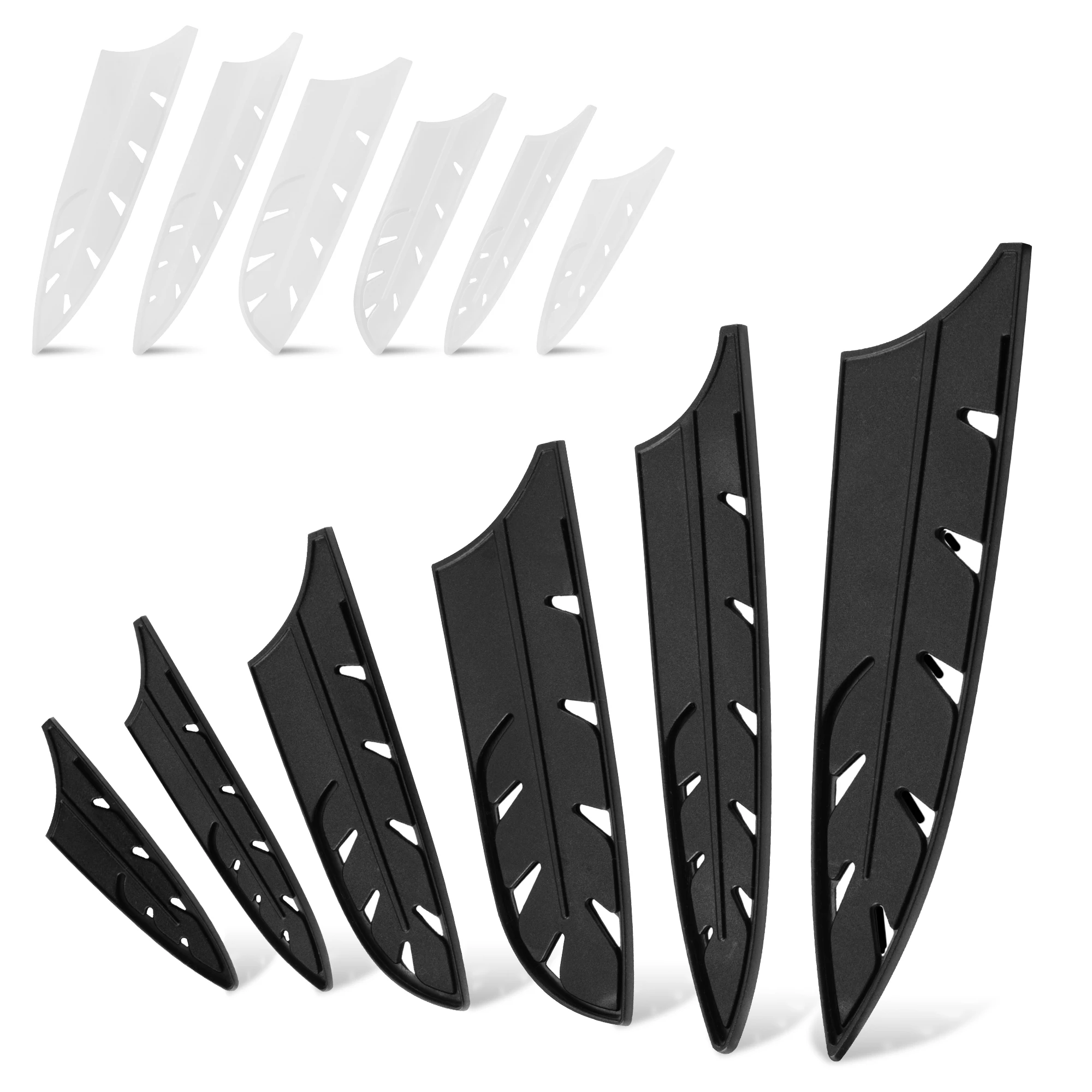 

6pcs/12 pcs Knife Blade Covers Plastic Knife Sheath Guard Case Stainless Steel Knife Ceramic Knives Edge Protective Case Tools