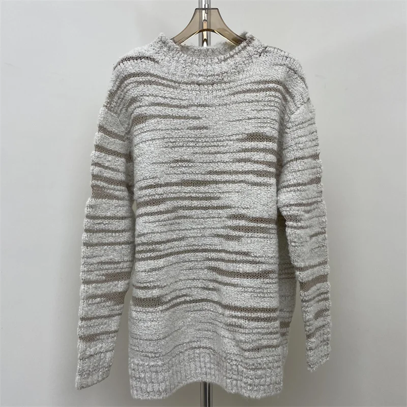 Женский свитер новый эластичный вязаный ажурный женский на осень 2024